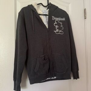 disneyland mickey mouse merch grey/black zip up